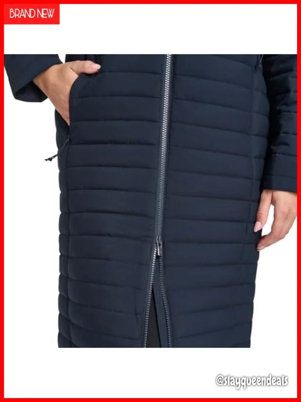 Lightweight Long Hooded Puffer Jacket with Quilting